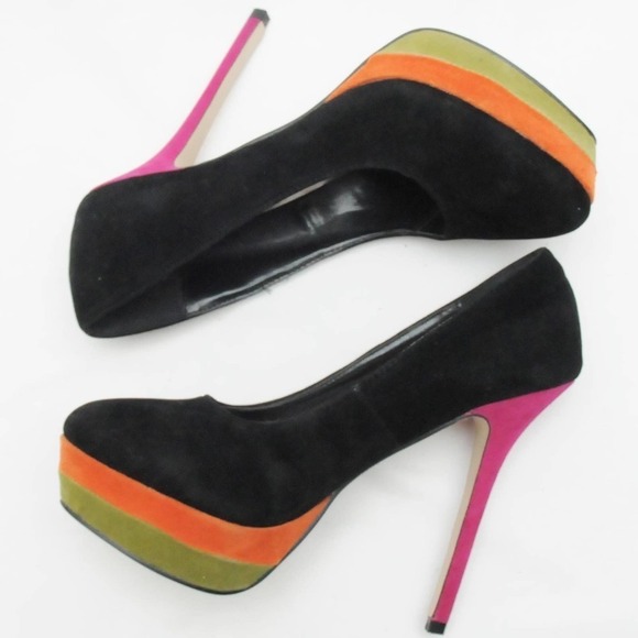 PIERRE Dumas Suede Platform Pump Heel Stiletto Size 8.5 - Picture 5 of 8